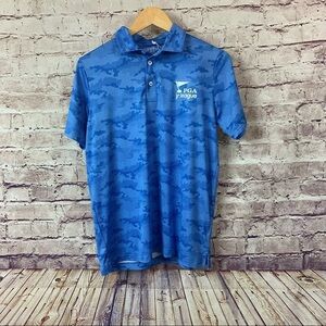 Garb Inc Boys PGA Jr League Maters Blue Camo Short Sleeve Polo